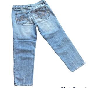 Seven7 Mid Rise Cropped Ankle Jeans Light Wash Sz 10